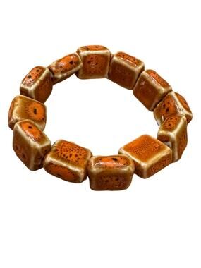 Orange Ceramic Bead Bracelet